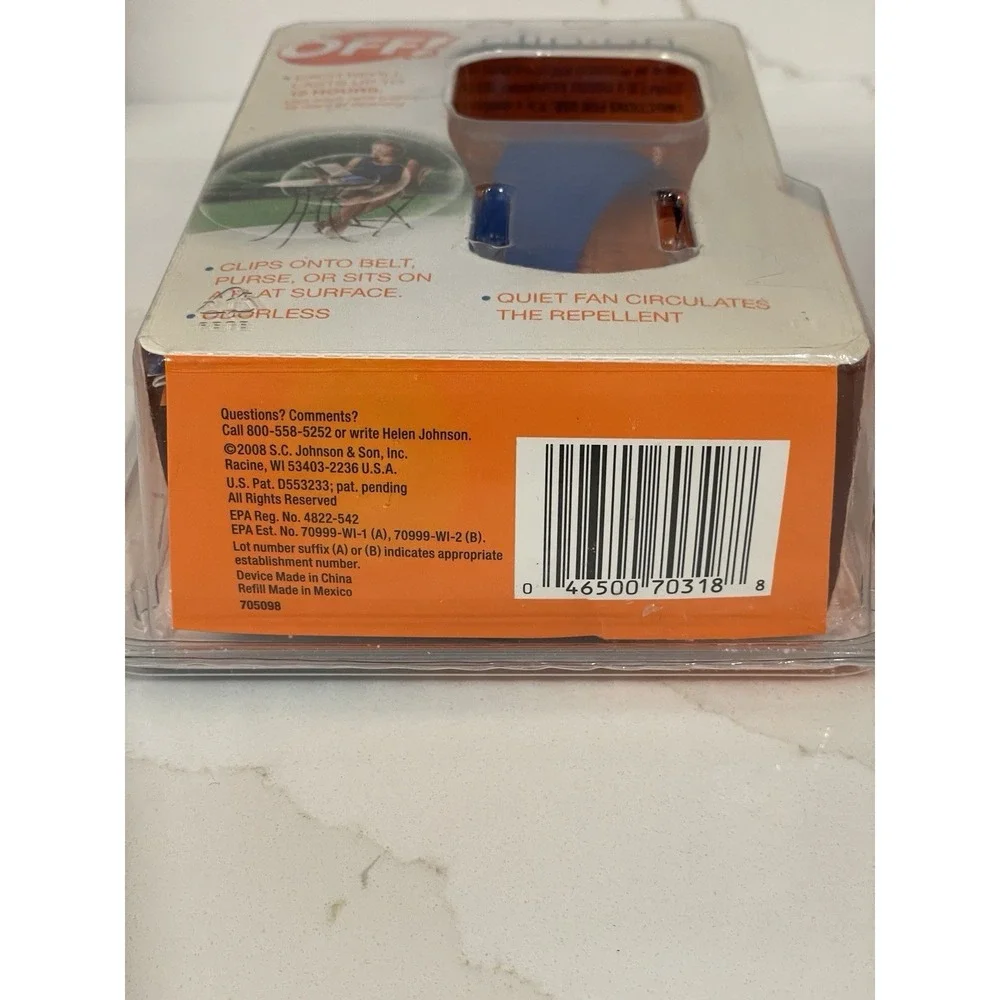 Off! Clip-on Fan Mosquito Protection Repellant‎ 12 Hours Refillable Odorless New